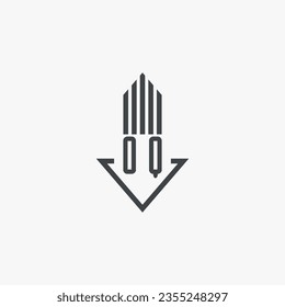 OQ initialisiert Stockillustration des Real Estate Logos. Logo-Vektorgrafik