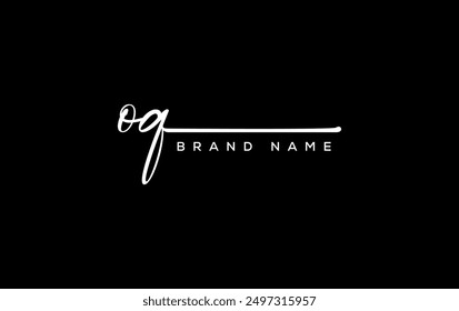 OQ letter beauty handwriting vector logo.
