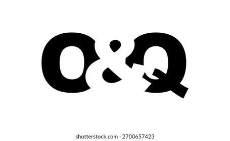OQ logo design in bold style. Black white identity symbol. Modern typography emblem. Corporate branding icon. Minimal business template.