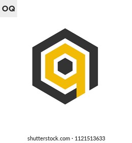 OQ logo letter initial, Abstract polygonal Background Logo,