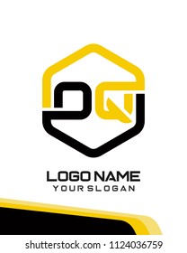 OQ logo letter initial, Abstract polygonal Background Logo,