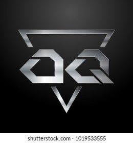 OQ Logo, Metal Logo, Silver Logo, Monogram, Polygon