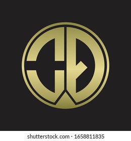 OQ Logo monogram circle with piece ribbon style on gold colors