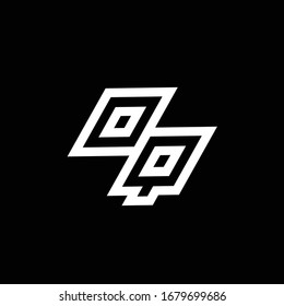 Monograma del logotipo de OQ con plantilla de diseño de espacio negativo de estilo inferior aislado en fondo negro