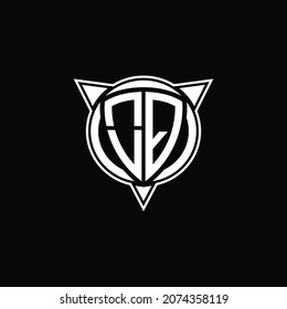 Monograma del logotipo OQ aislado con forma de círculo y tres plantillas de diseño de flecha