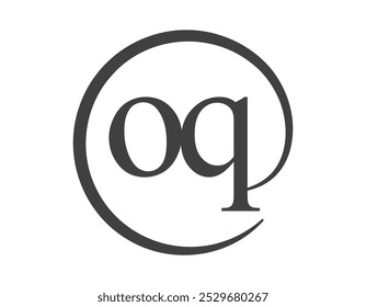 OQ logo from two letter with circle shape email sign style. O and Q round logotype of business company for brand identity.