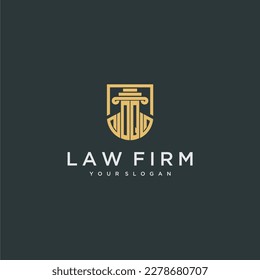 Monograma de OQ inicial para ideas de logo de la firma de abogados con diseño de estilo de polígono creativo