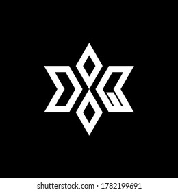 OQ monogram logo with star shape and luxury style design template