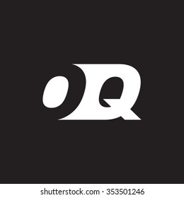 OQ negative space letter logo black background