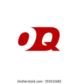 OQ negative space letter logo red