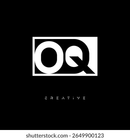 OQ Negative Space Monogram – Logotipo minimalista de marca de letras en blanco y negro para marca creativa, identidad de moda y conceptos de diseño modernos
