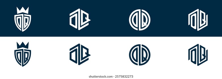 OQ QO letter logo set design