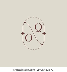 OQ wedding classic in elegant monogram with high quality professional design that will print well