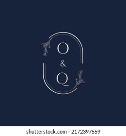 OQ Hochzeitslogo-Anfangsbuchstaben in hochqualitativem professionellem Design, das gut in allen Printmedien drucken kann