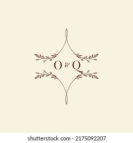 OQ wedding initial logo letters in high quality professional design that will print well across any print media
