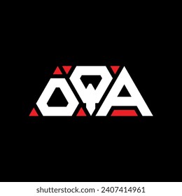 Diseño del logotipo de la letra del triángulo OQA con forma de triángulo. Monograma de diseño del logotipo del triángulo OQA. Plantilla de logotipo vectorial de triángulo OQA con color rojo. Logo triangular de OQA Diseño sencillo, elegante y lujoso.