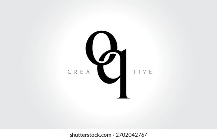OQoq Elegant Serif Monogram Logo – Luxury Lowercase Typographic Lettermark for Modern Branding