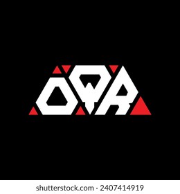 OQR triangle letter logo design with triangle shape. OQR triangle logo design monogram. OQR triangle vector logo template with red color. OQR triangular logo Simple, Elegant, and Luxurious design.