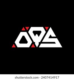 OQS triangle letter logo design with triangle shape. OQS triangle logo design monogram. OQS triangle vector logo template with red color. OQS triangular logo Simple, Elegant, and Luxurious design.