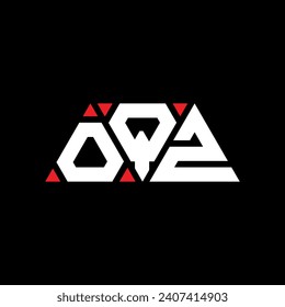 OQZ triangle letter logo design with triangle shape. OQZ triangle logo design monogram. OQZ triangle vector logo template with red color. OQZ triangular logo Simple, Elegant, and Luxurious design.