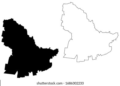 Oradea City (Republic of Romania, Bihor County) map vector illustration, scribble sketch City of Oradea map