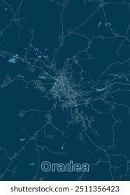 Oradea, Romania artistic blueprint map
