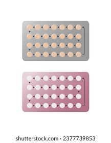 Oral birth control pills in blister packs.