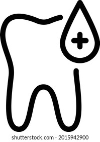 oral blood vector thin line icon