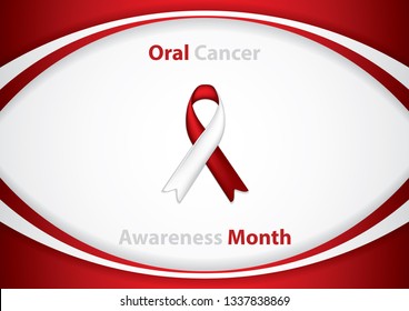 Oral Cancer Awareness Month.Cancer ribbon background, vector illustration