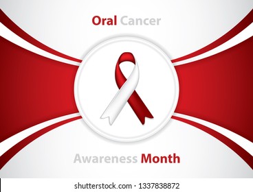 Oral Cancer Awareness Month.Cancer ribbon background, vector illustration