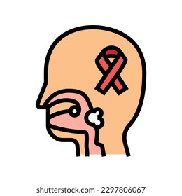 oral cancer color icon vector. oral cancer sign. isolated symbol illustration