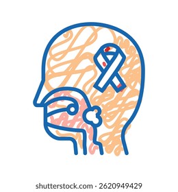 oral cancer doodle icon sketch vector. oral cancer sign. isolated symbol illustration