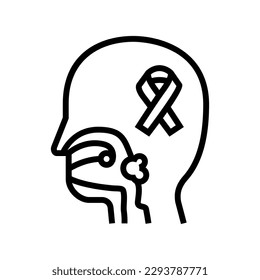 oral cancer line icon vector. oral cancer sign. isolated contour symbol black illustration