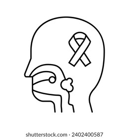 oral cancer line icon vector. oral cancer sign. isolated contour symbol black illustration