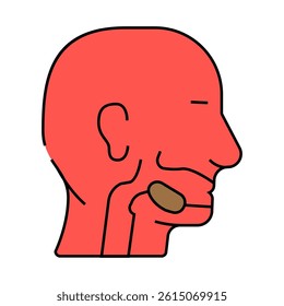 oral cancer line icon vector. oral cancer sign. isolated symbol illustration