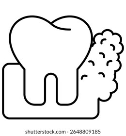 Oral Cancer outline icon isolated on white 