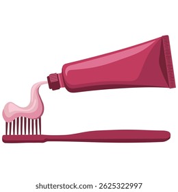 oral care brush tube cleaning isolated vector illustration on white background