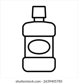 Oral care and wellness illustration mouthwash freshness routine vector art outline dental hygiene