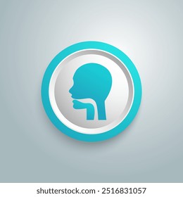 Oral cavity, pharynx and esophagus glyph icon. Upper section of alimentary canal. Silhouette symbol. Negative space. Vector isolated illustration