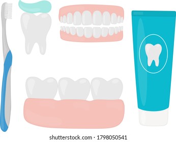青緑色の背景にガムイラストの簡単な歯 のベクター画像素材 ロイヤリティフリー Shutterstock