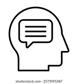 Oral Communication icon line vector illustration
