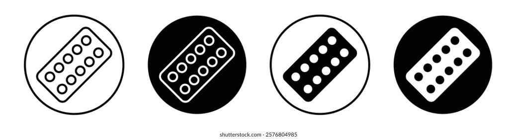 Oral contraception icons vector pack for web designs