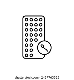 Oral Contraception Isolated Line Icon Style Design. Simple Vector illustration