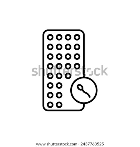 Oral Contraception Isolated Line Icon Style Design. Simple Vector illustration