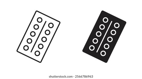 Oral contraception vector line icon illustration