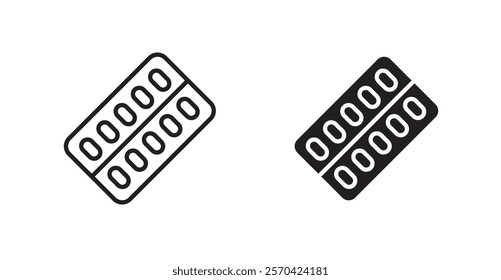 Oral contraception vector web icons set