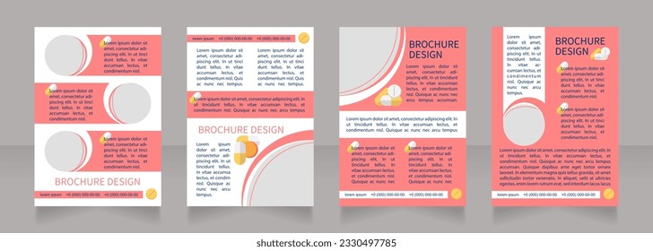 Oral contraceptives promotional blank brochure layout design. Vertical poster template set with empty copy space for text. Premade corporate reports collection. Editable flyer paper pages