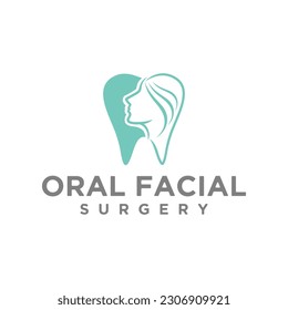 Oral Facial logo design, dentist dental tooth teeth logo template