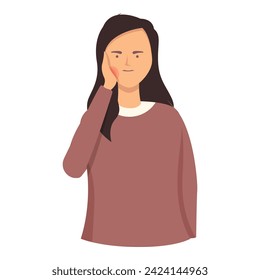 Oral female problem icon cartoon vector. Toothache caries. Gum molar