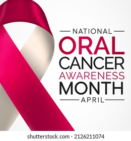 Oral, Head and neck cancer awareness month is observed every year in April. These cancers are diagnosed more often among people over age 50 than among younger people. Vector illustration
